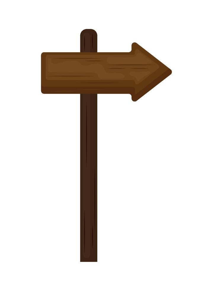 Wooden signpost with arrow illustration vector