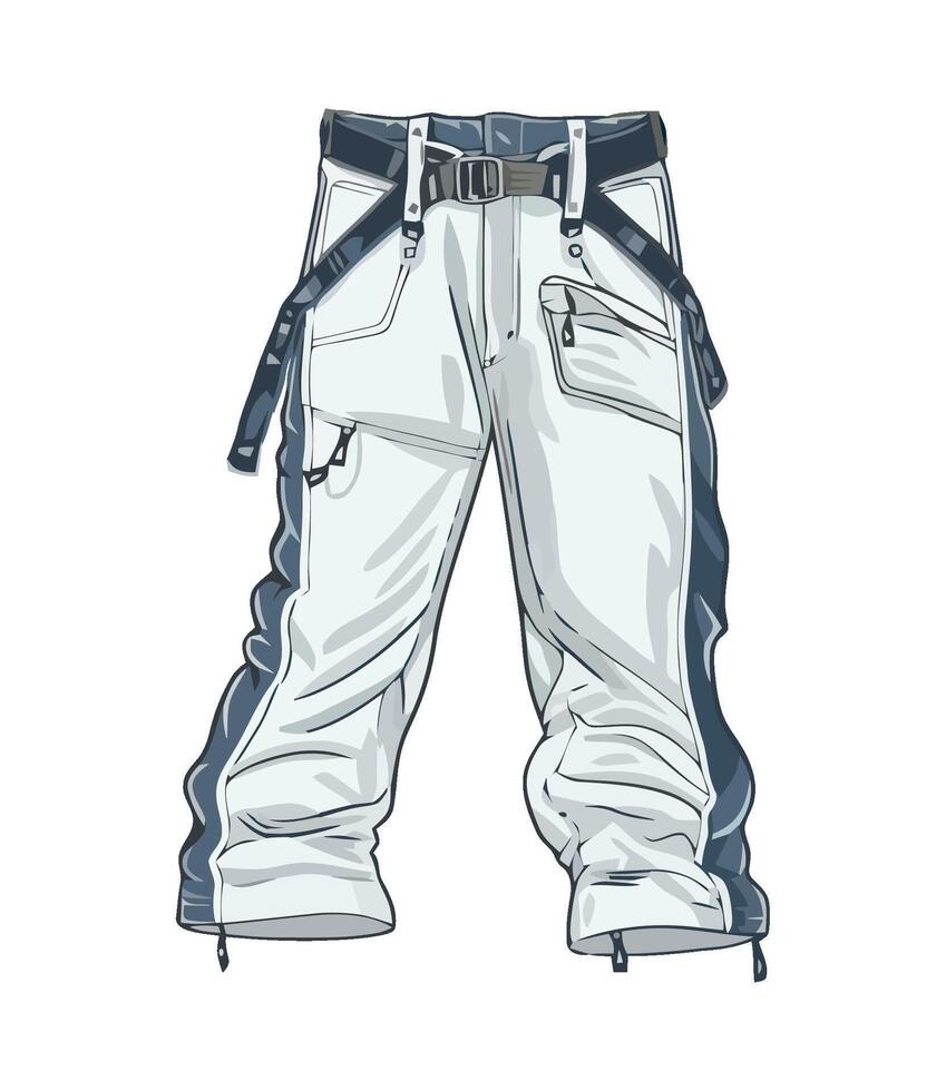 A pair of pants with a belt and a buckle vector