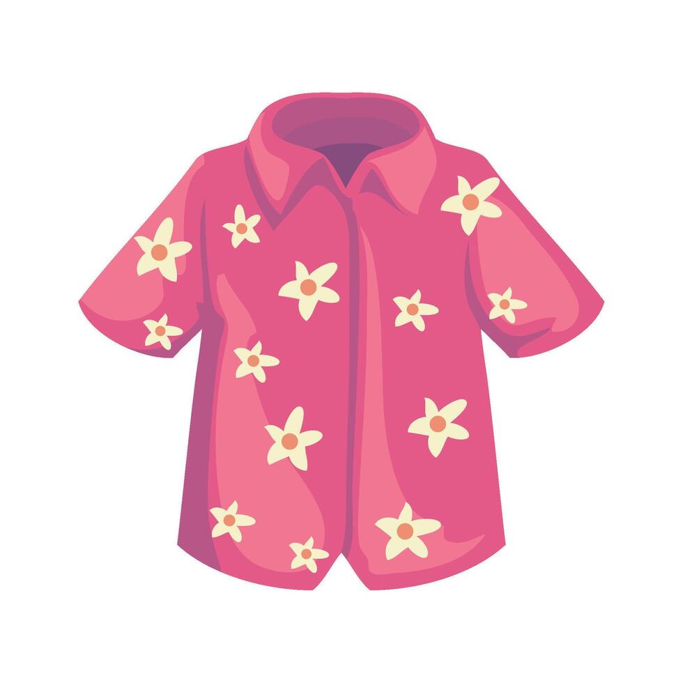 A pink shirt with yellow flowers on it vector