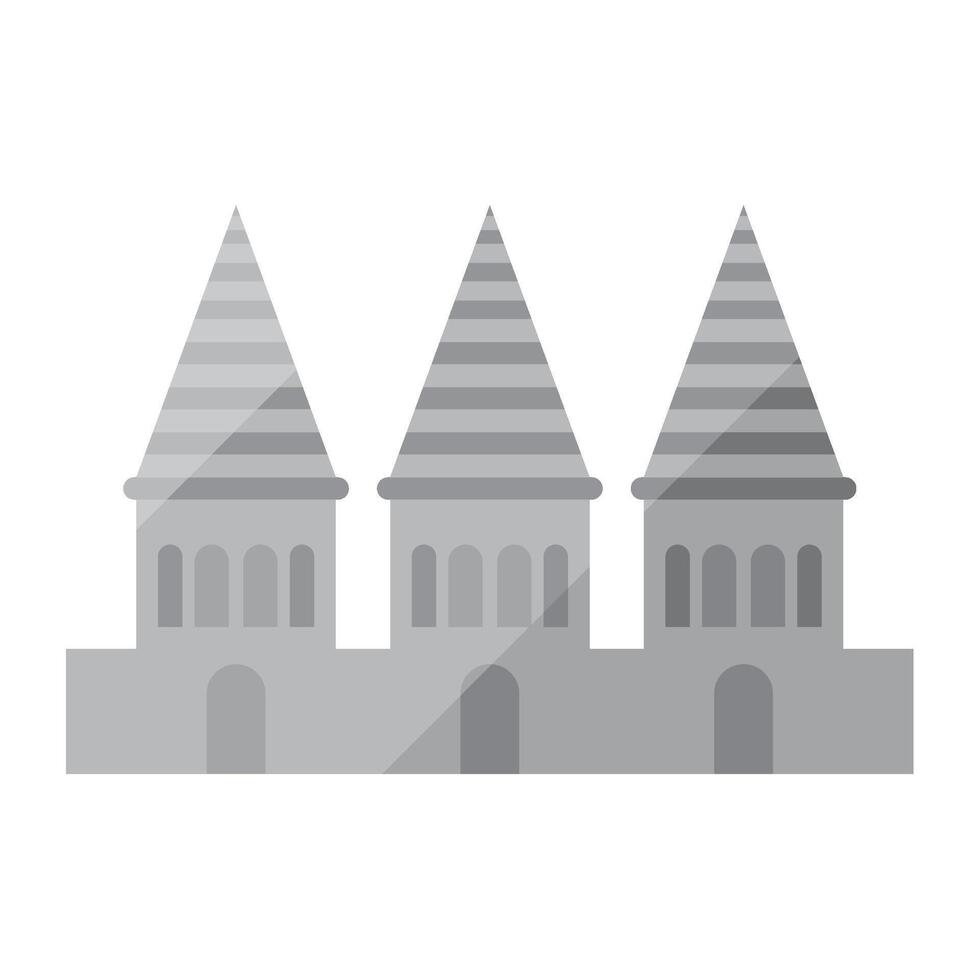 An icon of a building with three spires vector