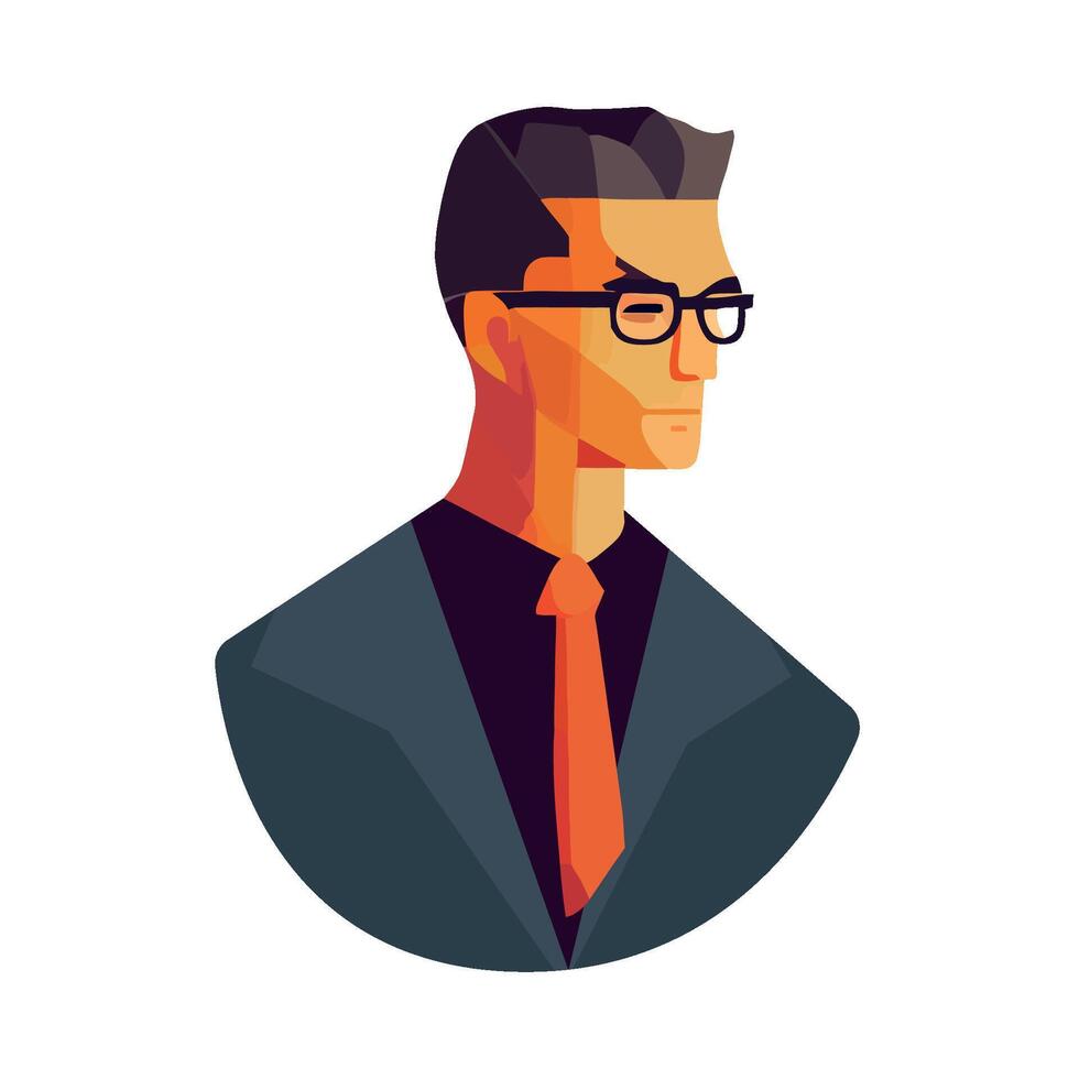 A man in glasses and a tie with a tie vector