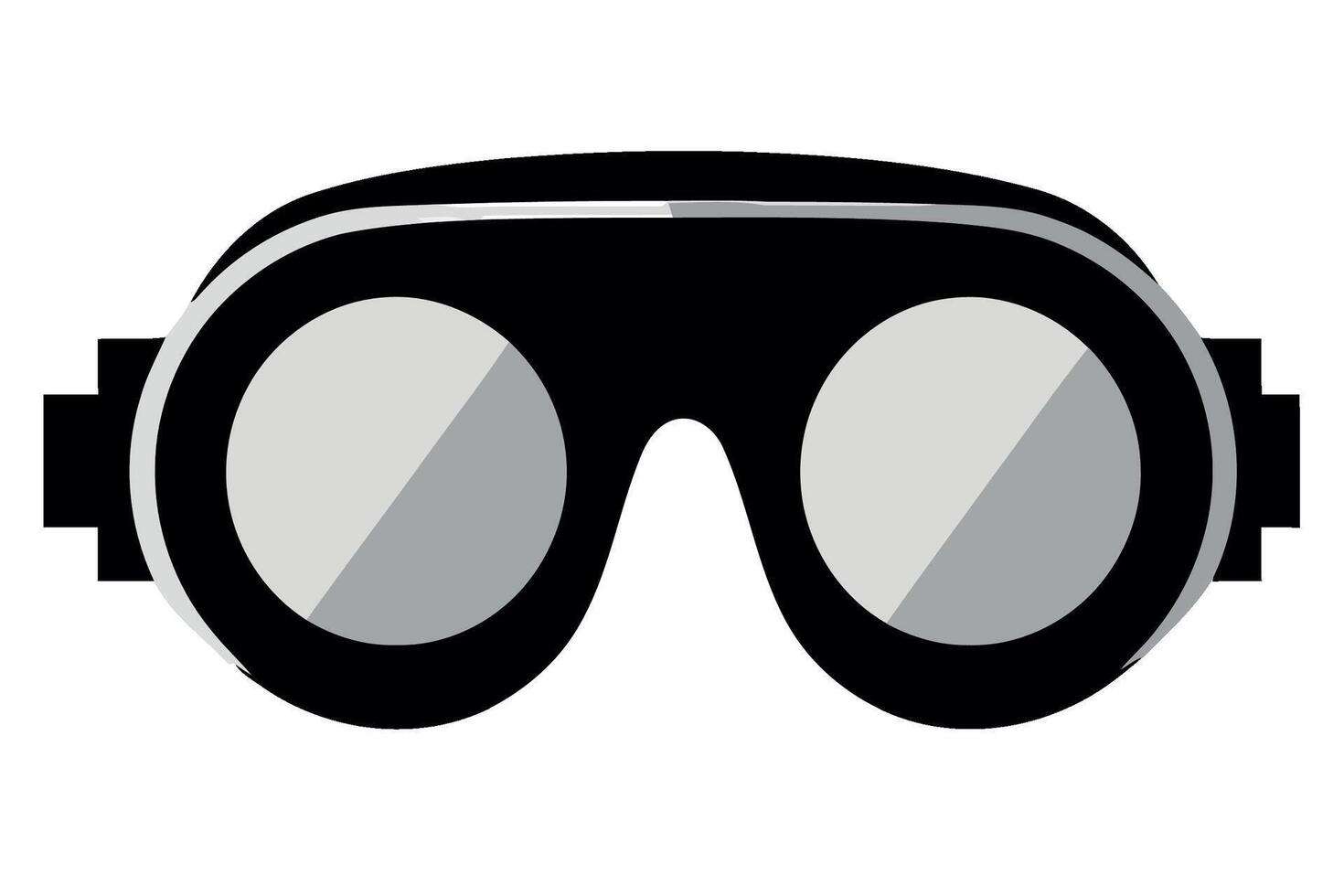 A black and white image of a pair of goggles vector