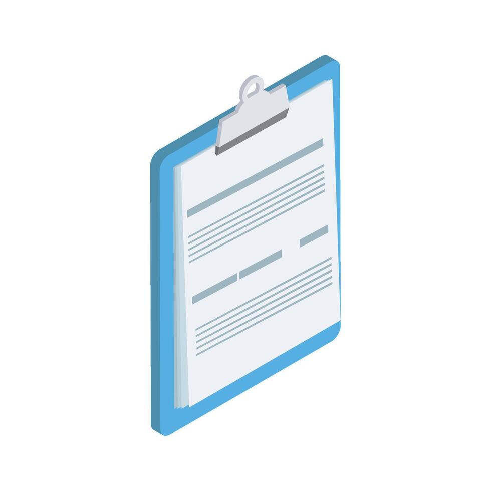 A clipboard with a paper document on it vector
