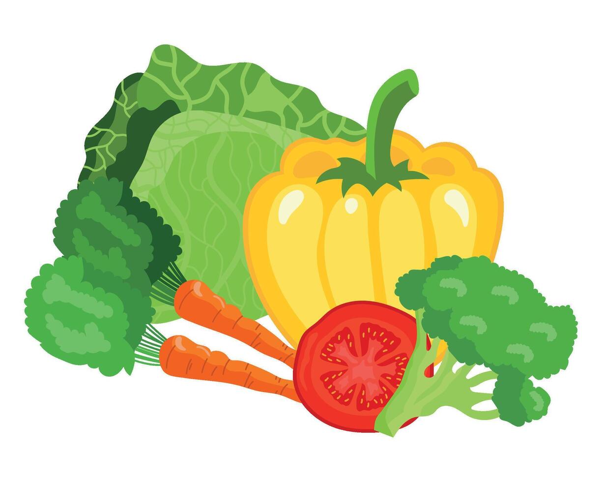 Vegetables and fruits vector
