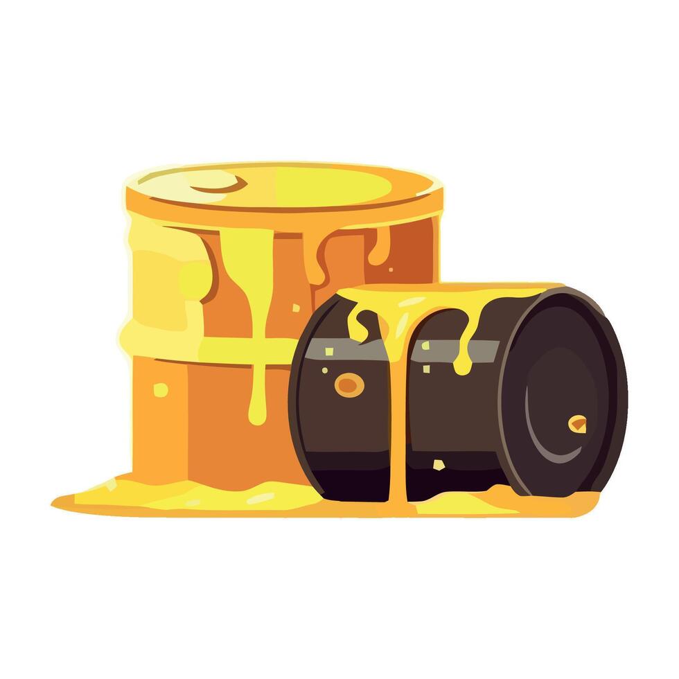 Oil barrel with honey and oil illustration on white background vector