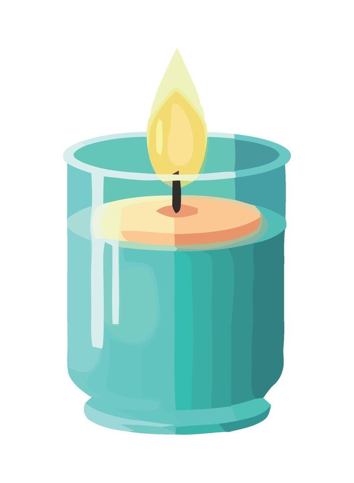 Candle with burning candle illustration vector