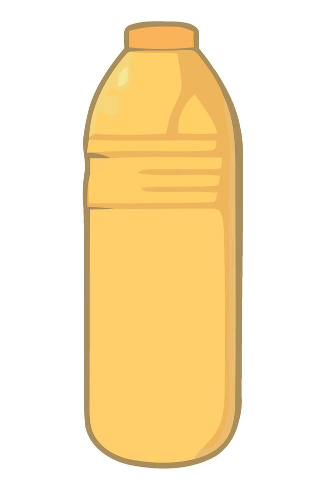 A yellow plastic bottle with a lid on it vector