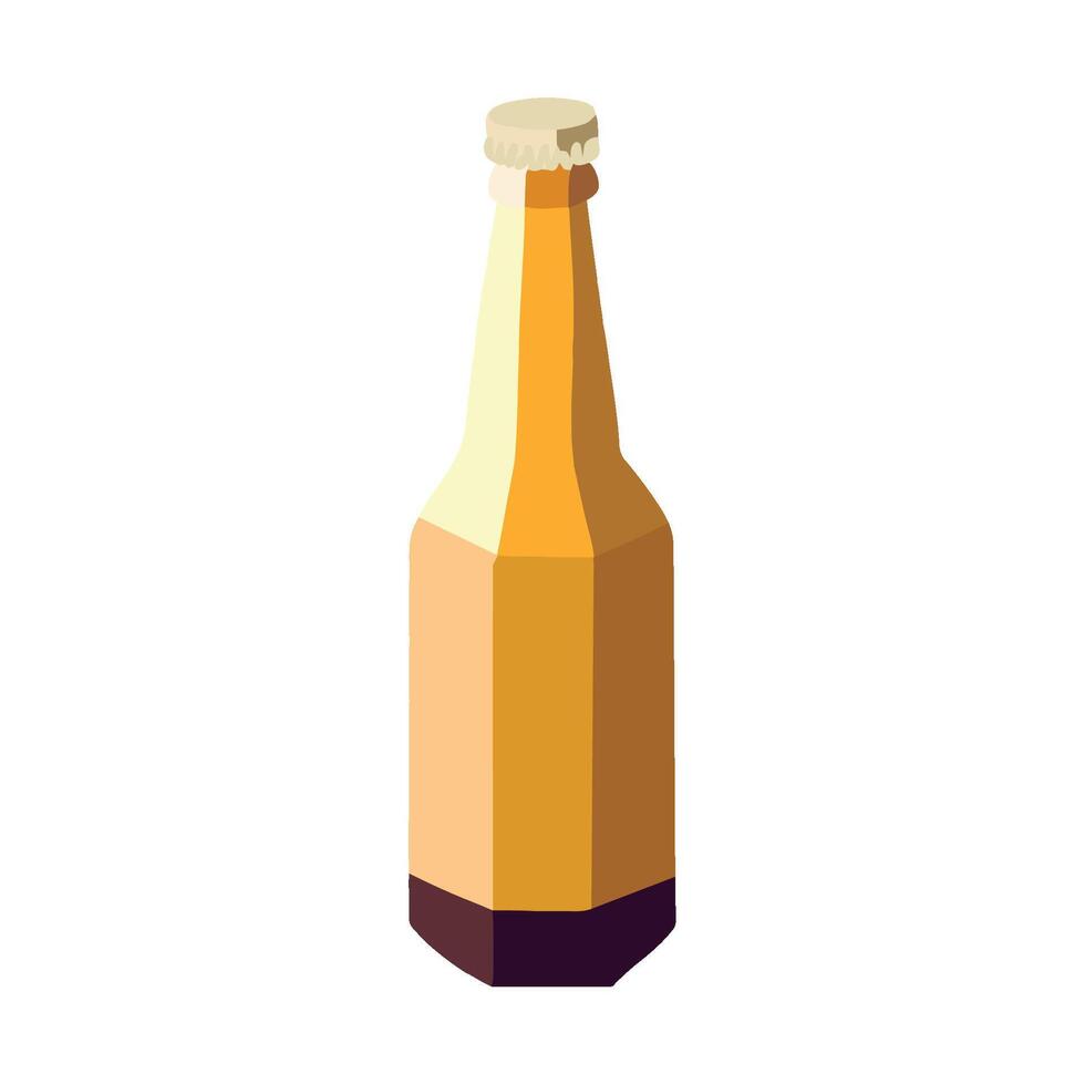 Beer bottle illustration isolated on white background vector