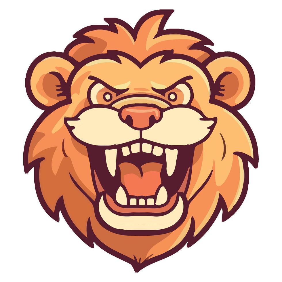 Lion head mascot illustration vector