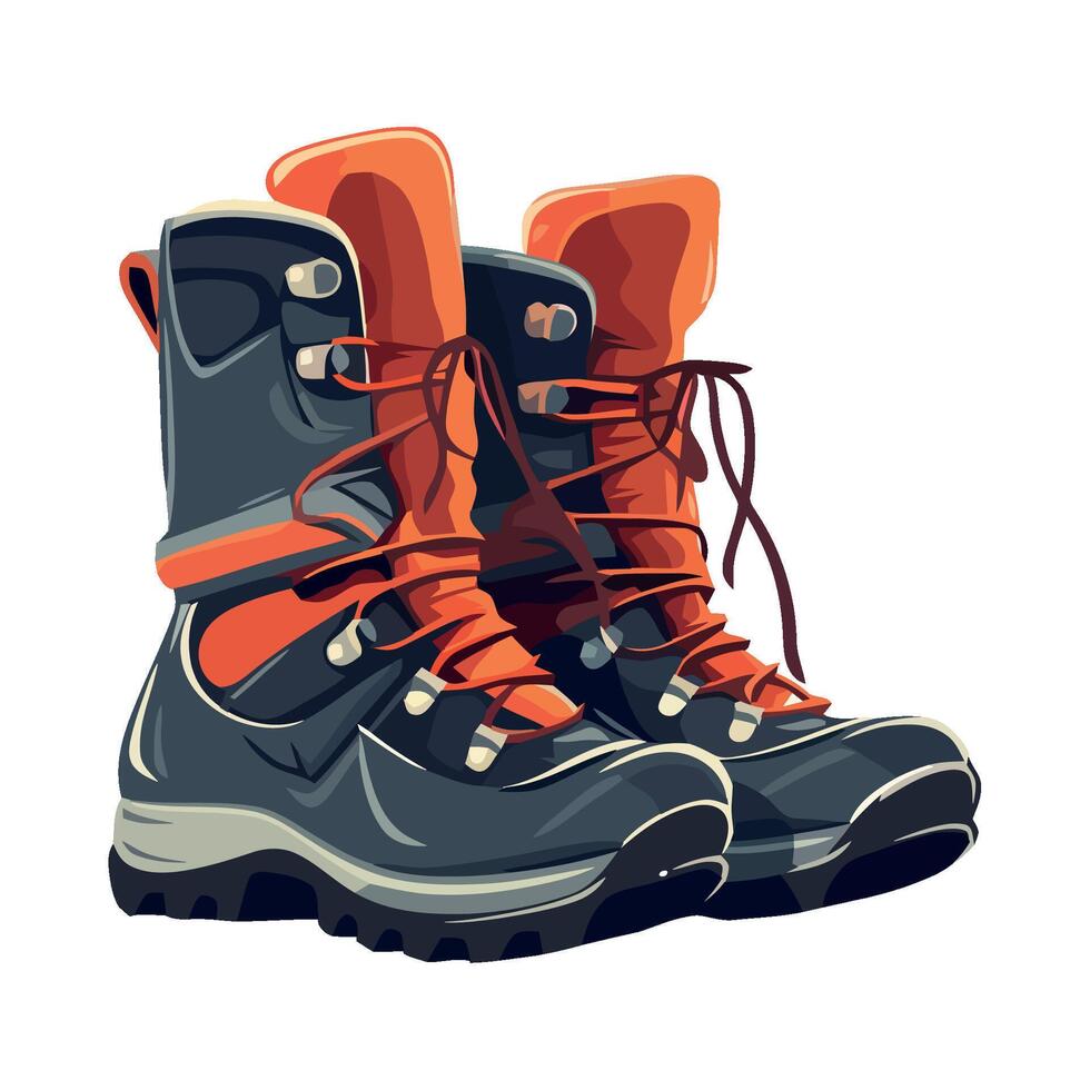 A pair of hiking boots on a white background vector