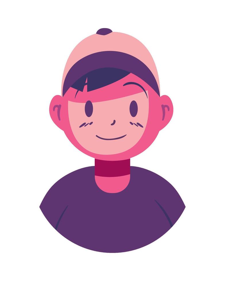 A cartoon boy with a cap on his head vector
