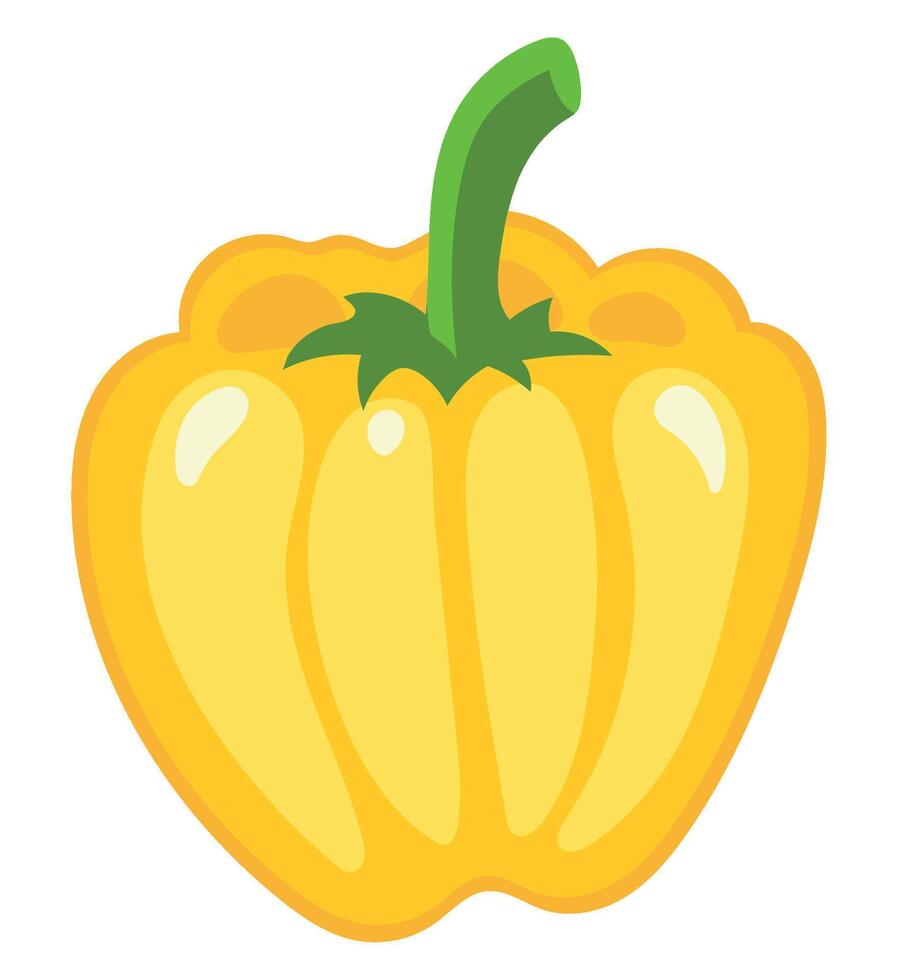 A yellow pepper on a white background vector