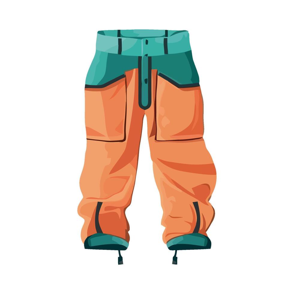 An orange and green pair of pants vector