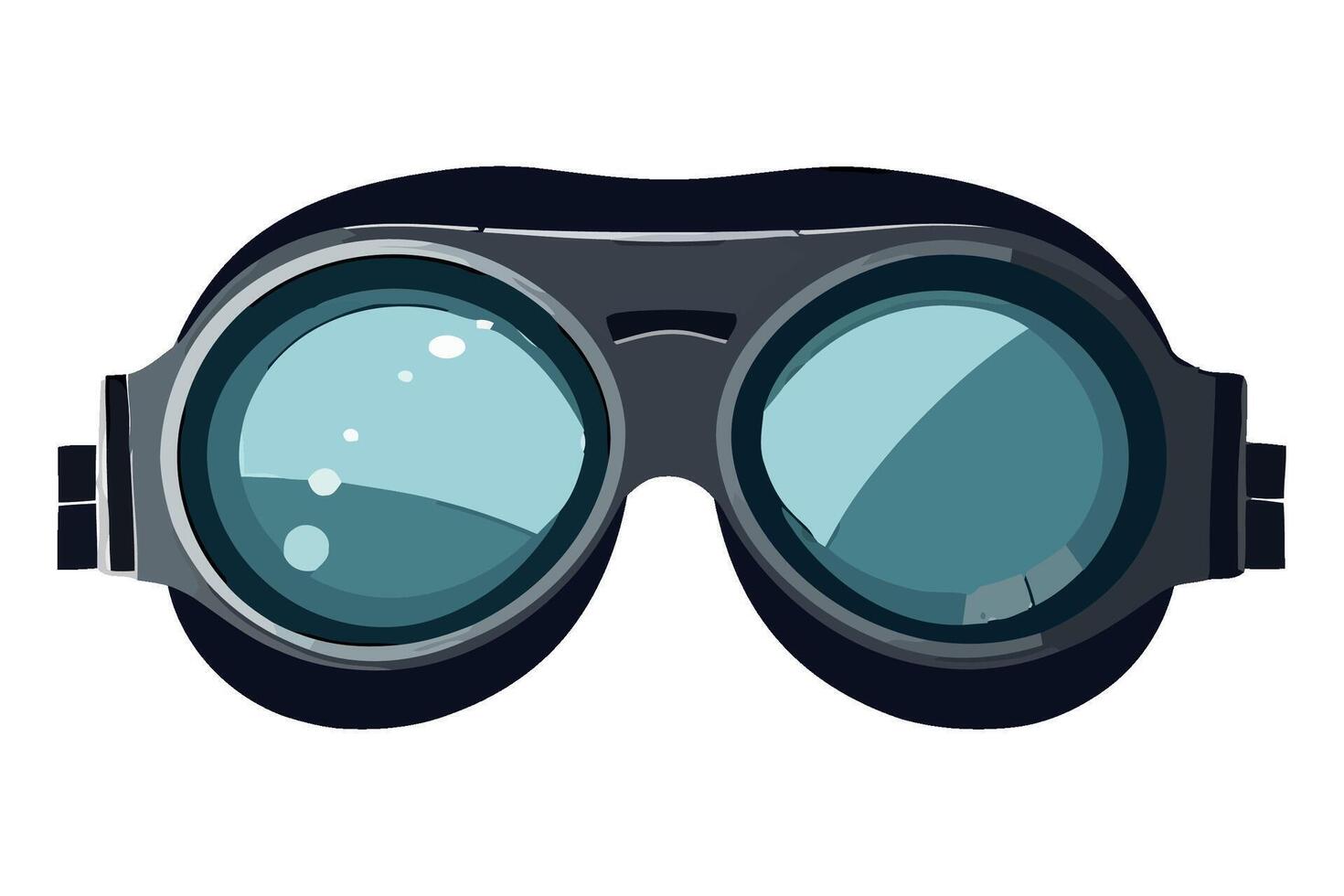 A pair of goggles with a blue lens vector