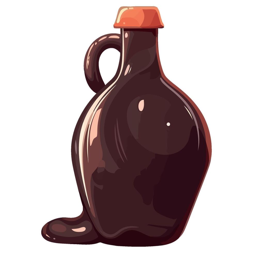A brown jug of beer with a brown liquid vector