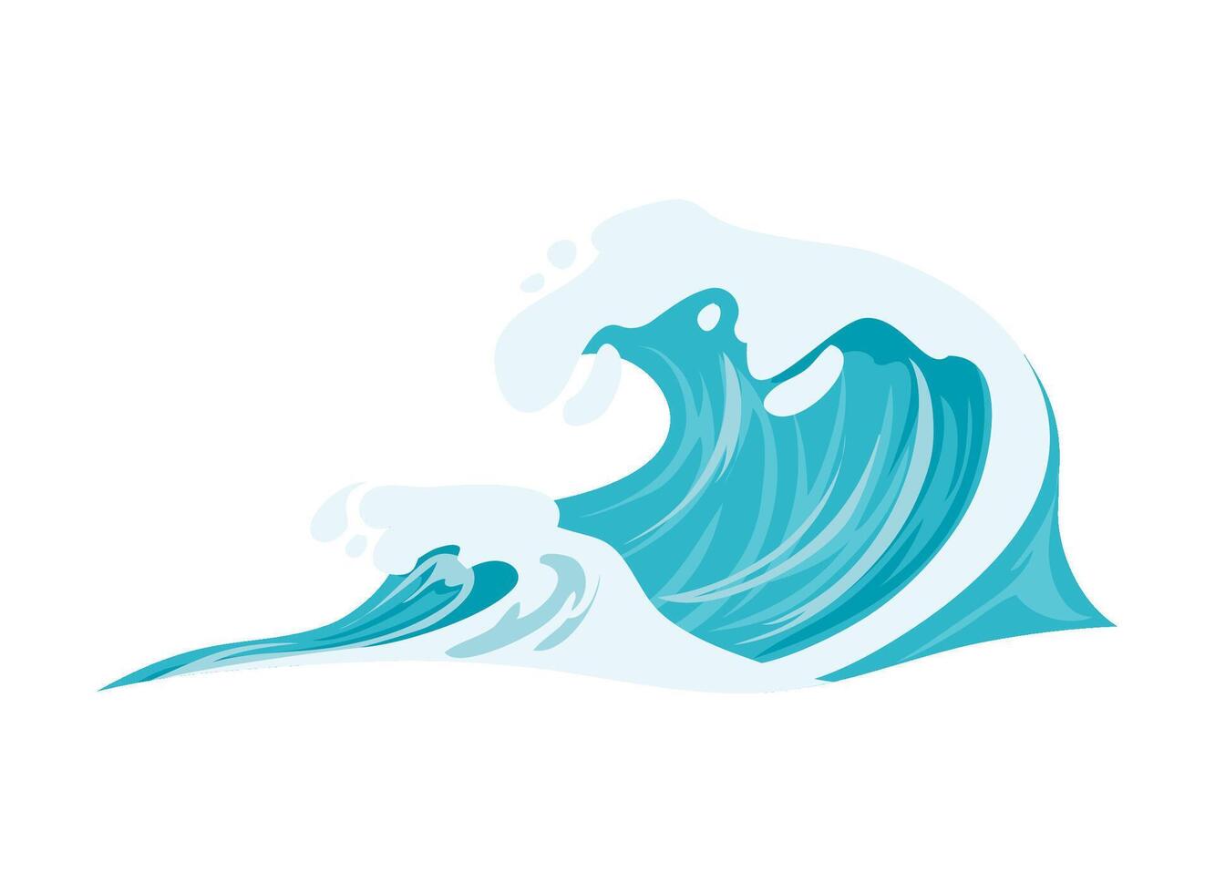 A blue wave with a white wave in the background vector