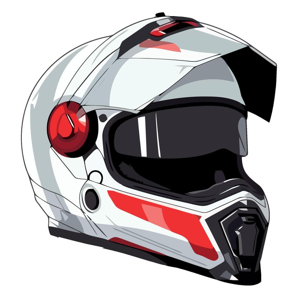 A helmet with red and white stripes on it vector