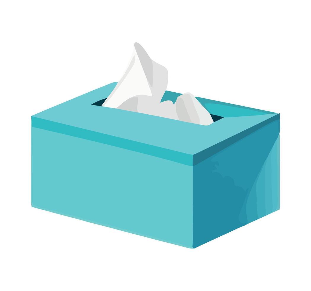 A blue box with tissue in it vector