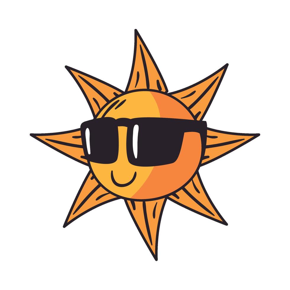 Sun with sunglasses illustration vector