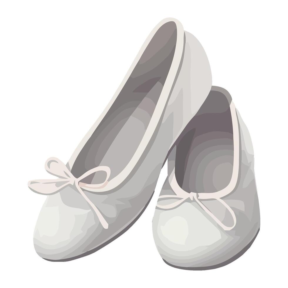 White ballet shoes with bows on the side vector