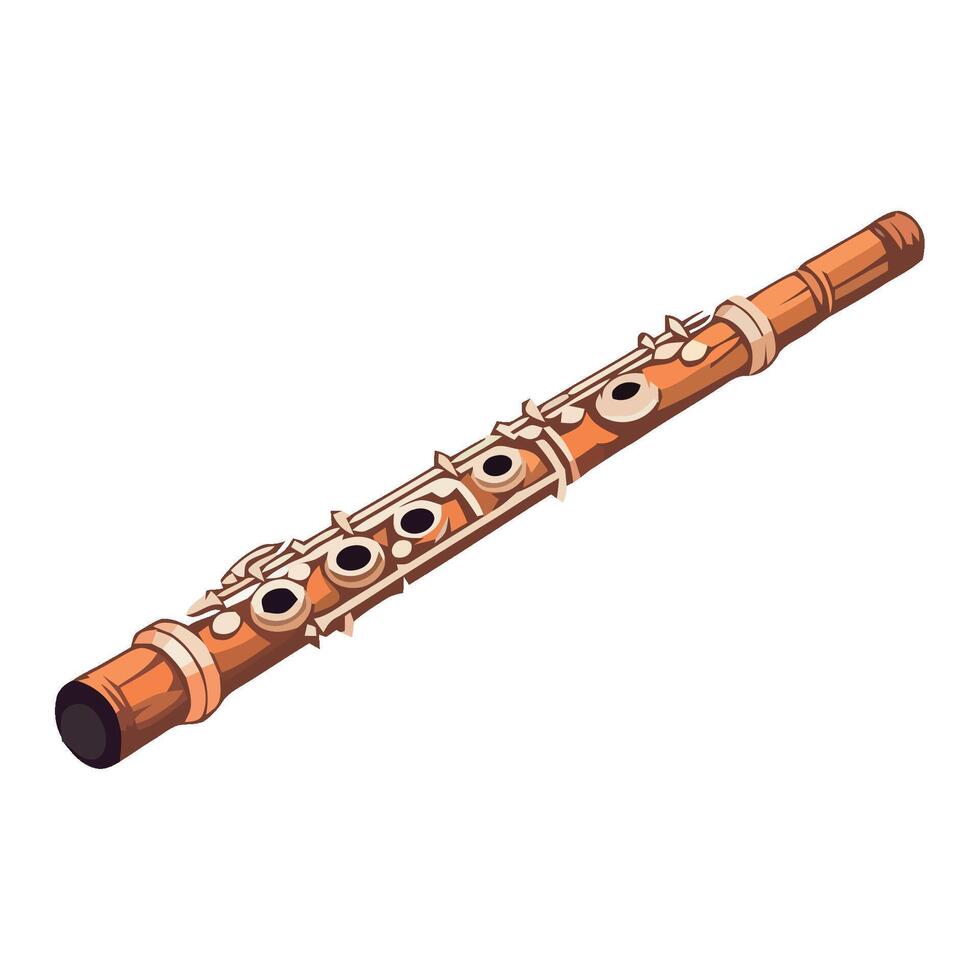 Flute illustration isolated on white background vector
