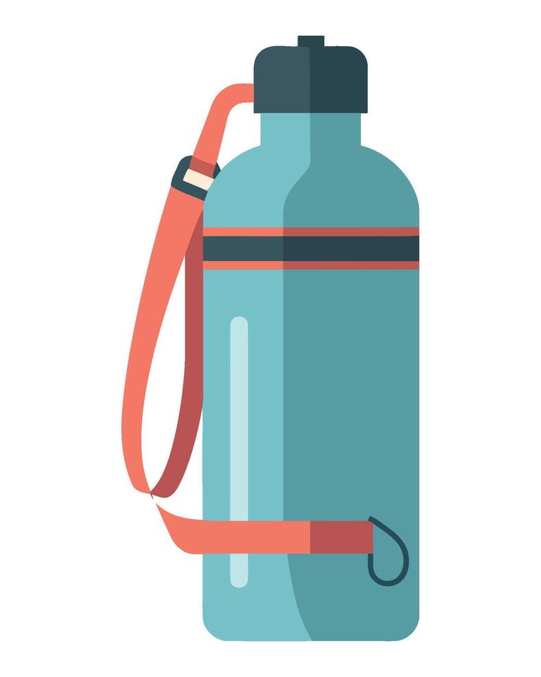 Water bottle with strap illustration vector