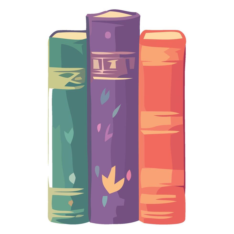 Three books stacked on top of each other vector