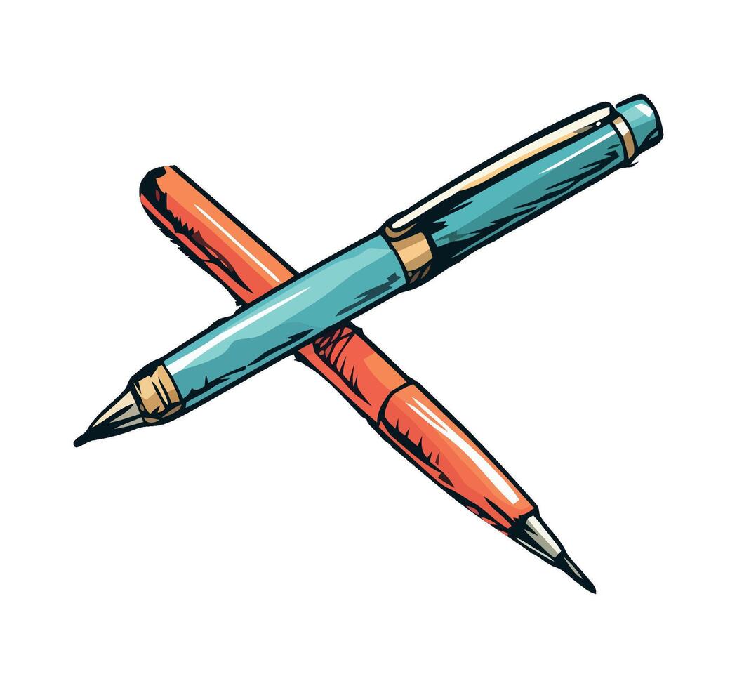 Pencil and pen illustration vector