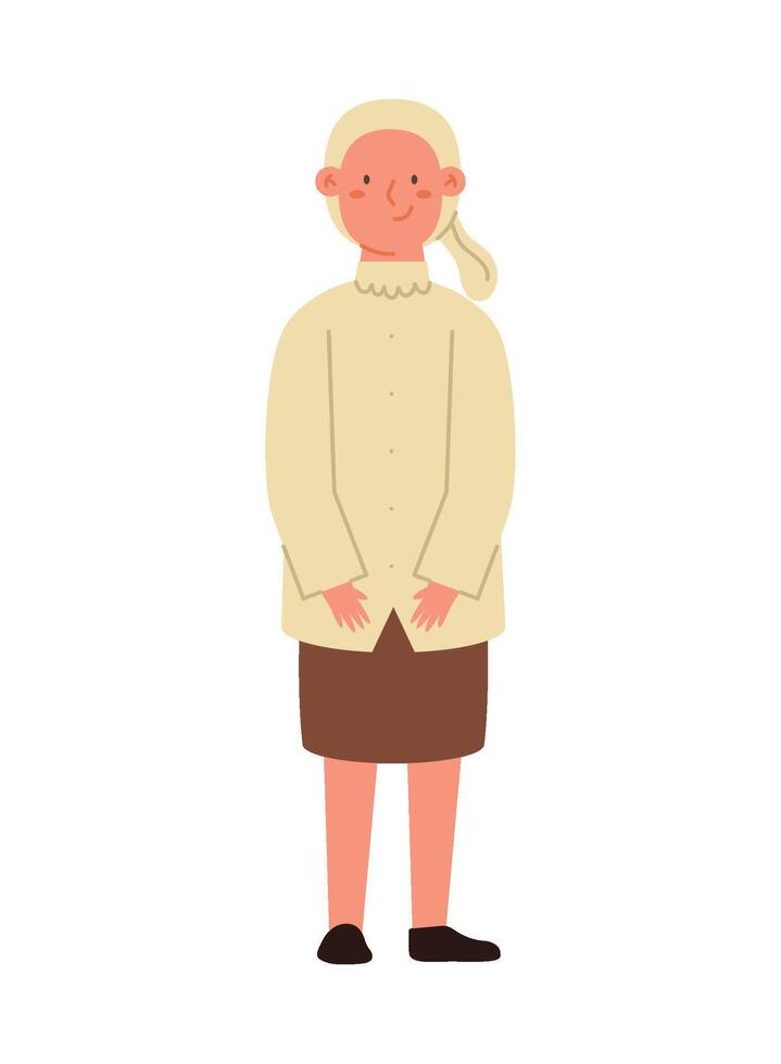 An illustration of a woman in a sweater vector