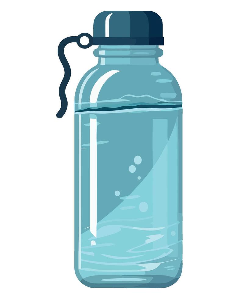Water bottle with lid isolated on white background illustration vector
