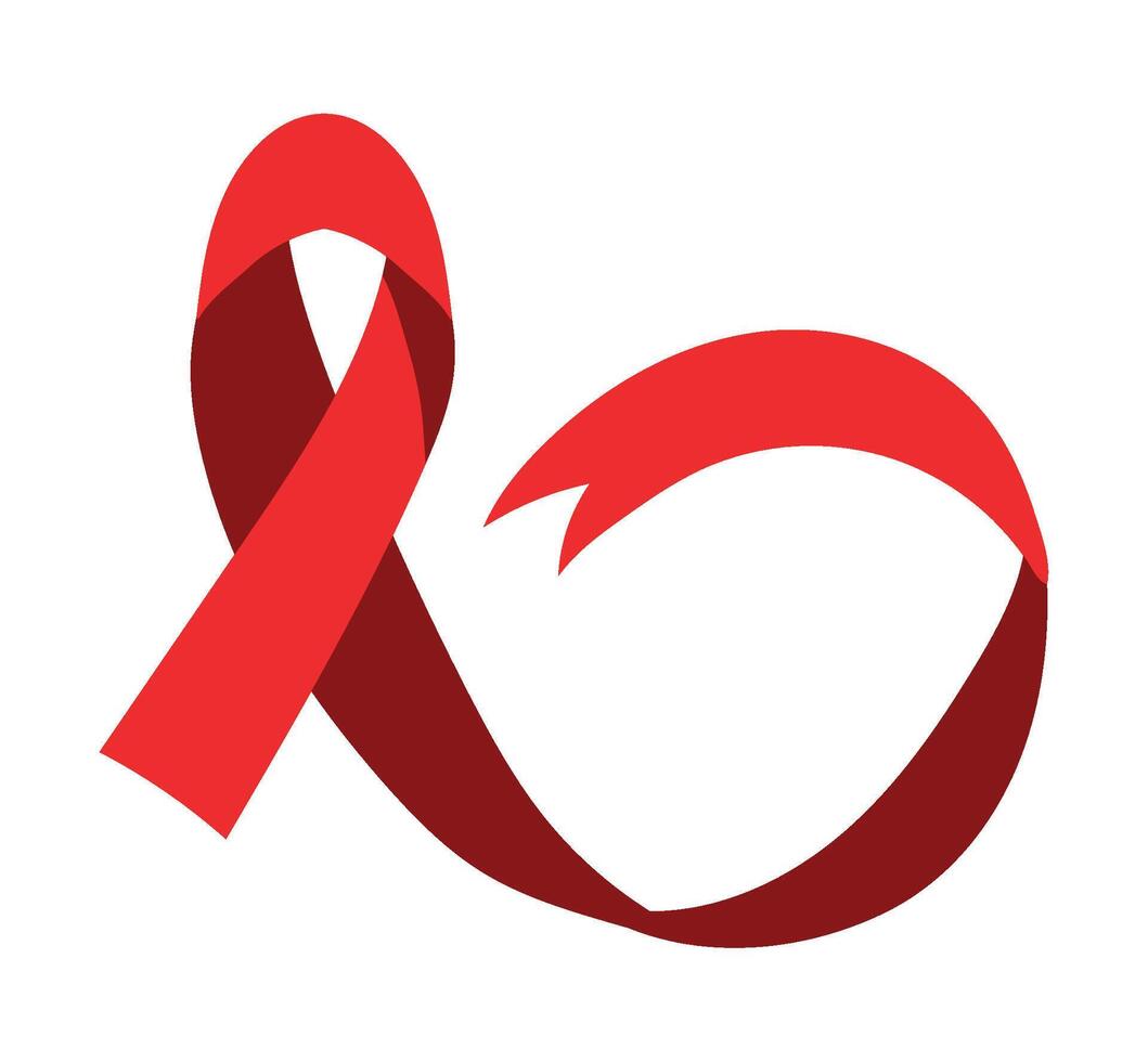 Red ribbon symbol of aids awareness vector