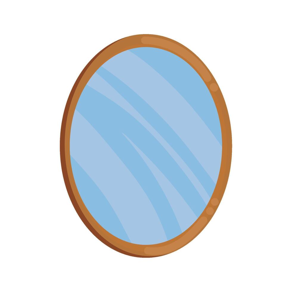 A round mirror with a blue background vector