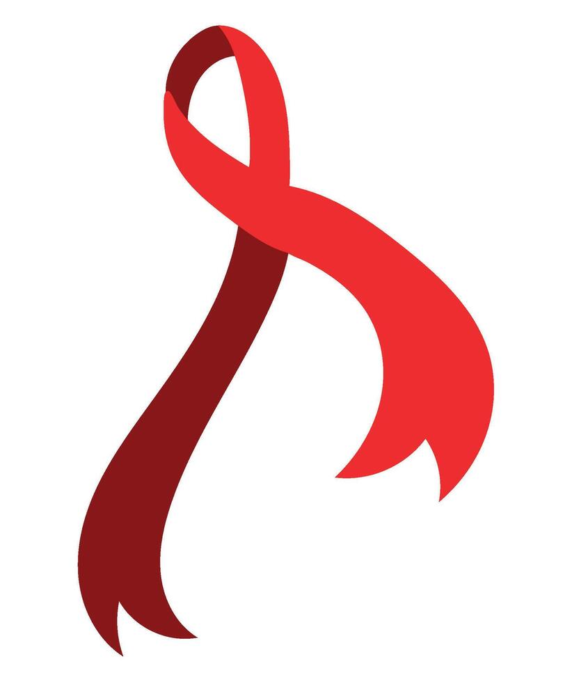 Red ribbon symbol for aids awareness vector