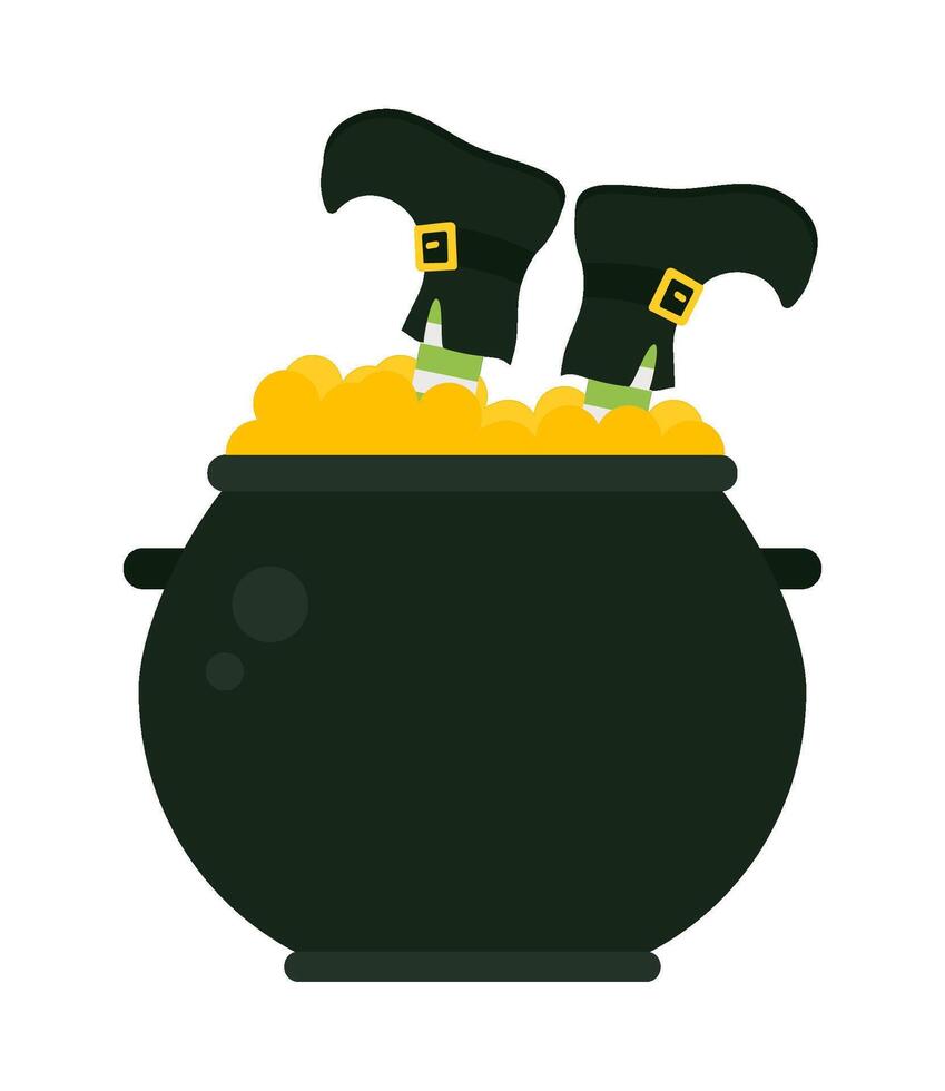 Leprechaun pot of gold vector