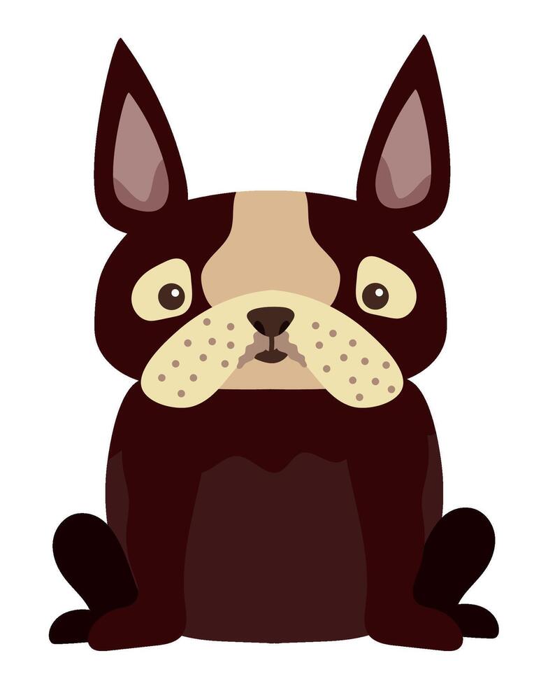 A cartoon dog sitting on the ground with a big nose vector