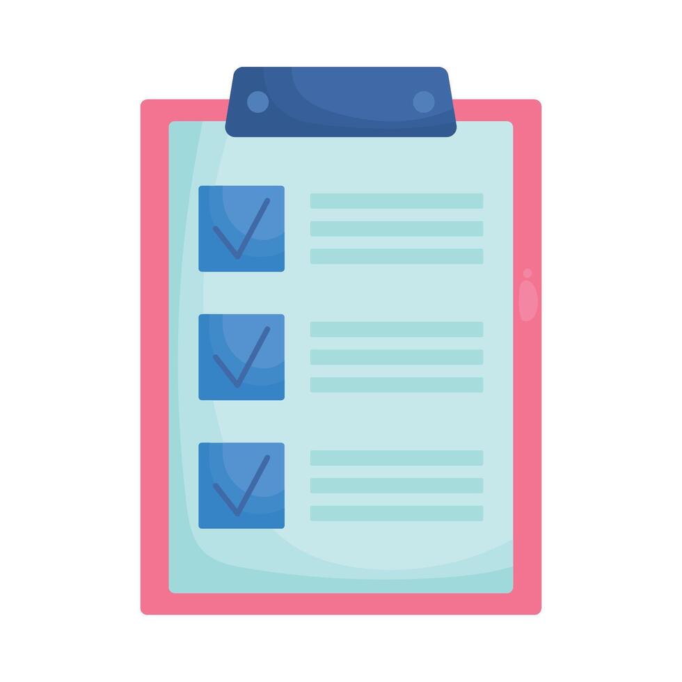 A clipboard with check marks on it vector