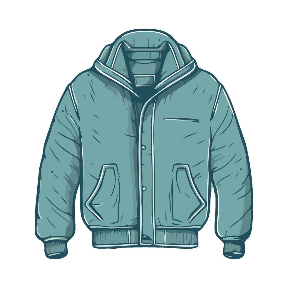 A blue jacket with a hood on it vector