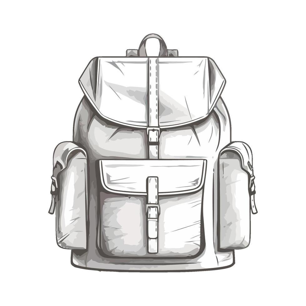 A sketch of a backpack on a white background vector
