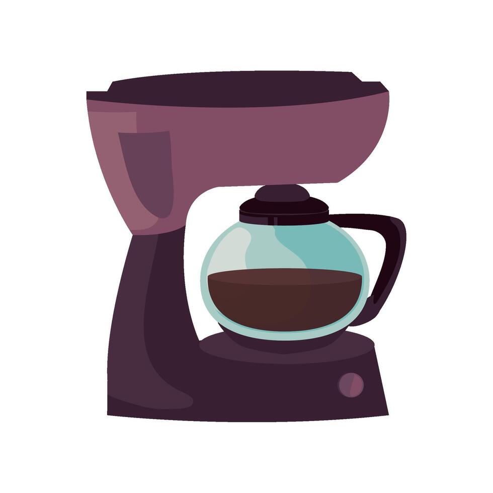 Coffee maker with coffee in the glass carafe illustration vector