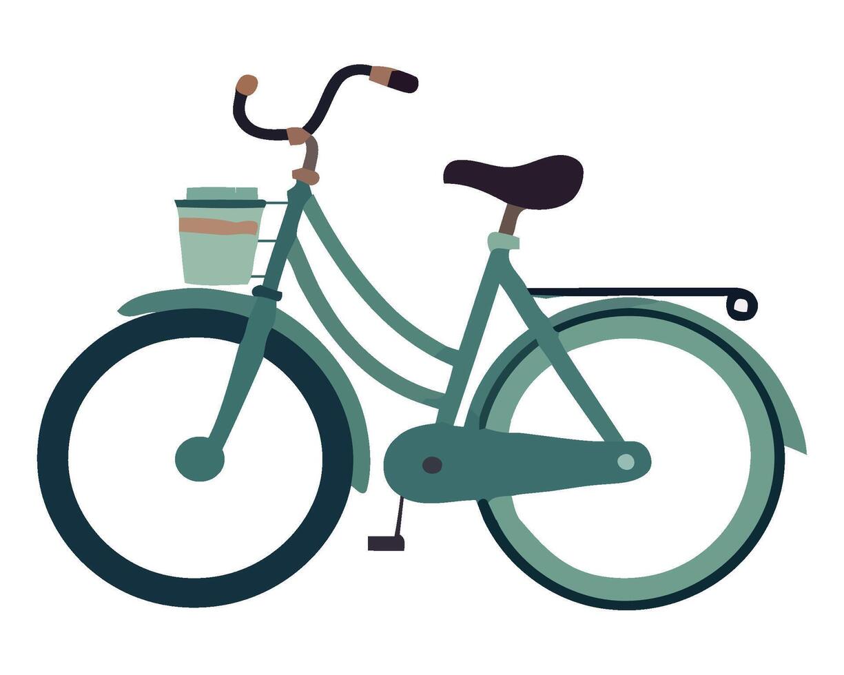 A bicycle with a basket on the back vector