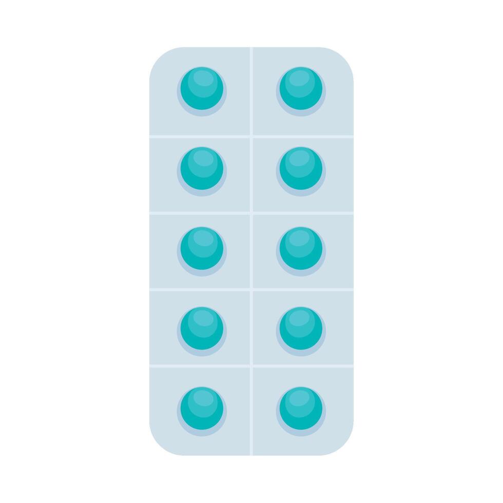 A tablet with blue pills on it vector