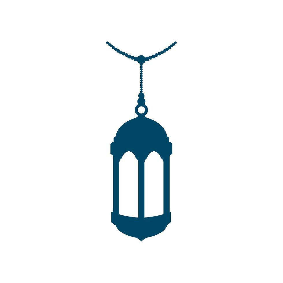 A blue lantern hanging on a chain vector