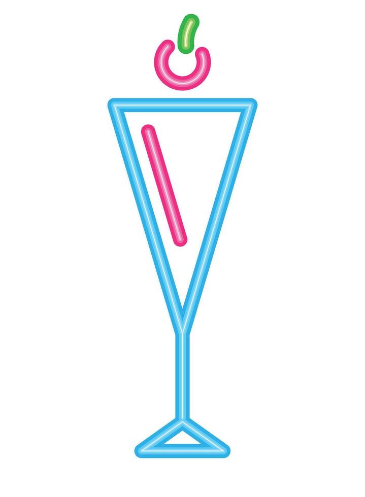 A cocktail glass with a cherry on top vector