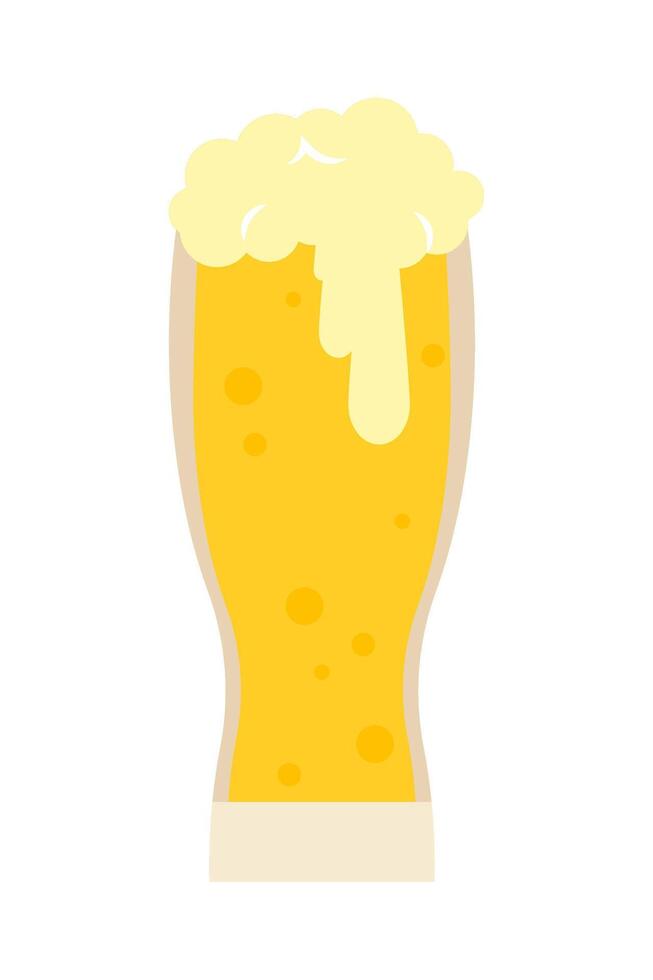 Beer glass with foam and foam illustration vector