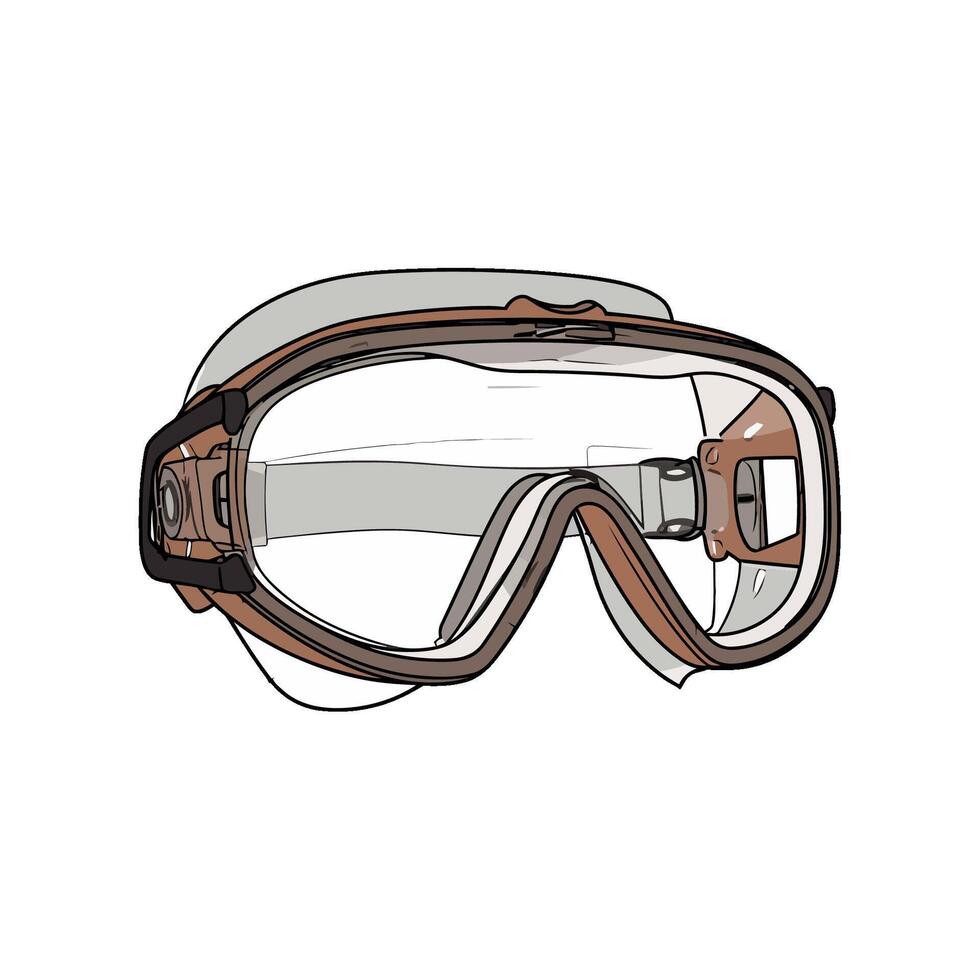 A drawing of a pair of goggles on a white background vector
