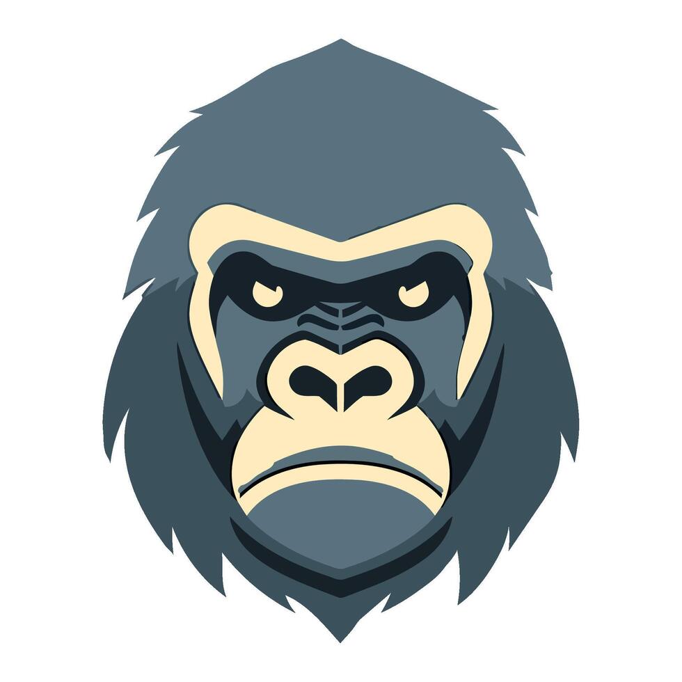 Gorilla head illustration vector