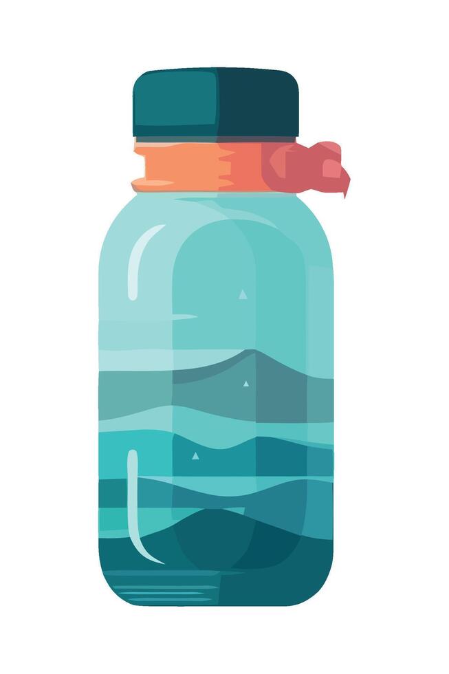 A jar with water in it on a white background vector