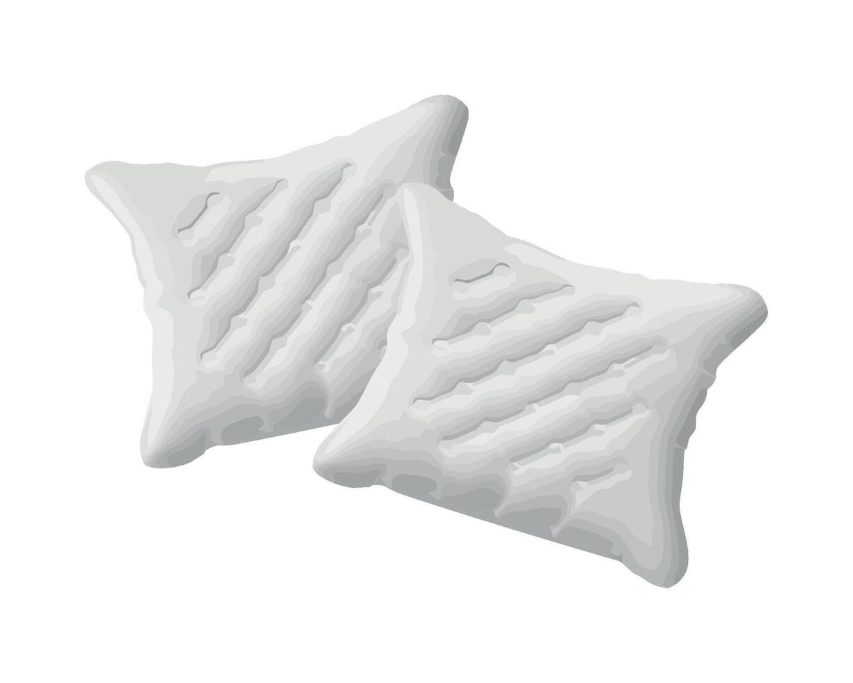 Two pillows with white and gray designs vector