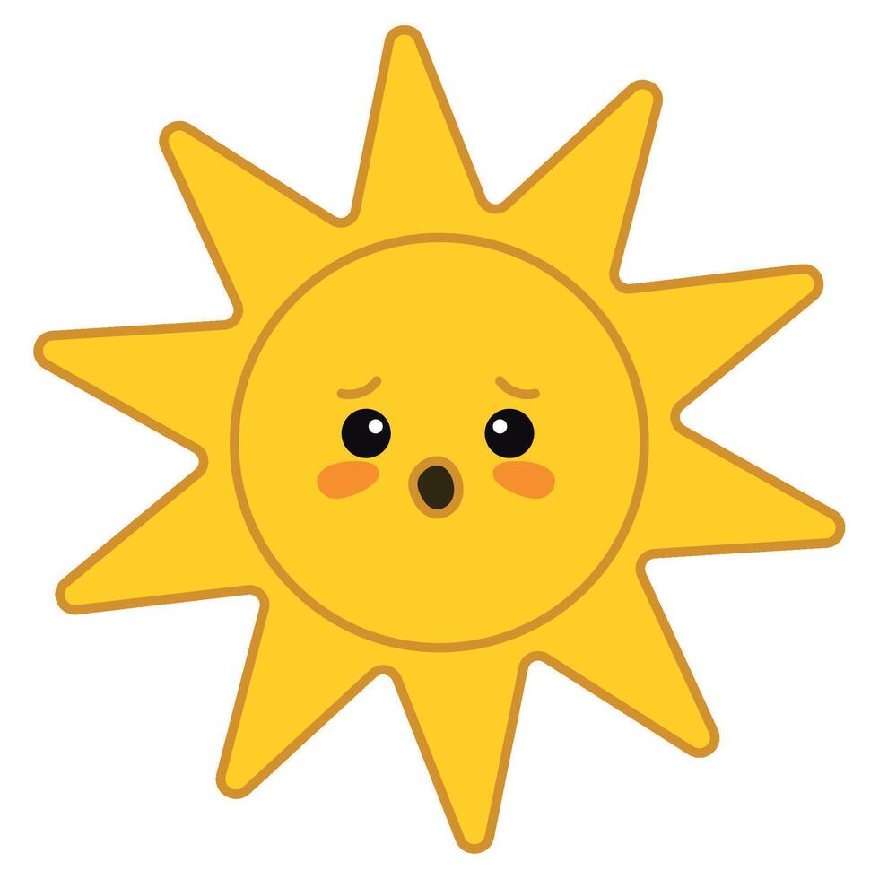 A cartoon sun with a face and eyes vector