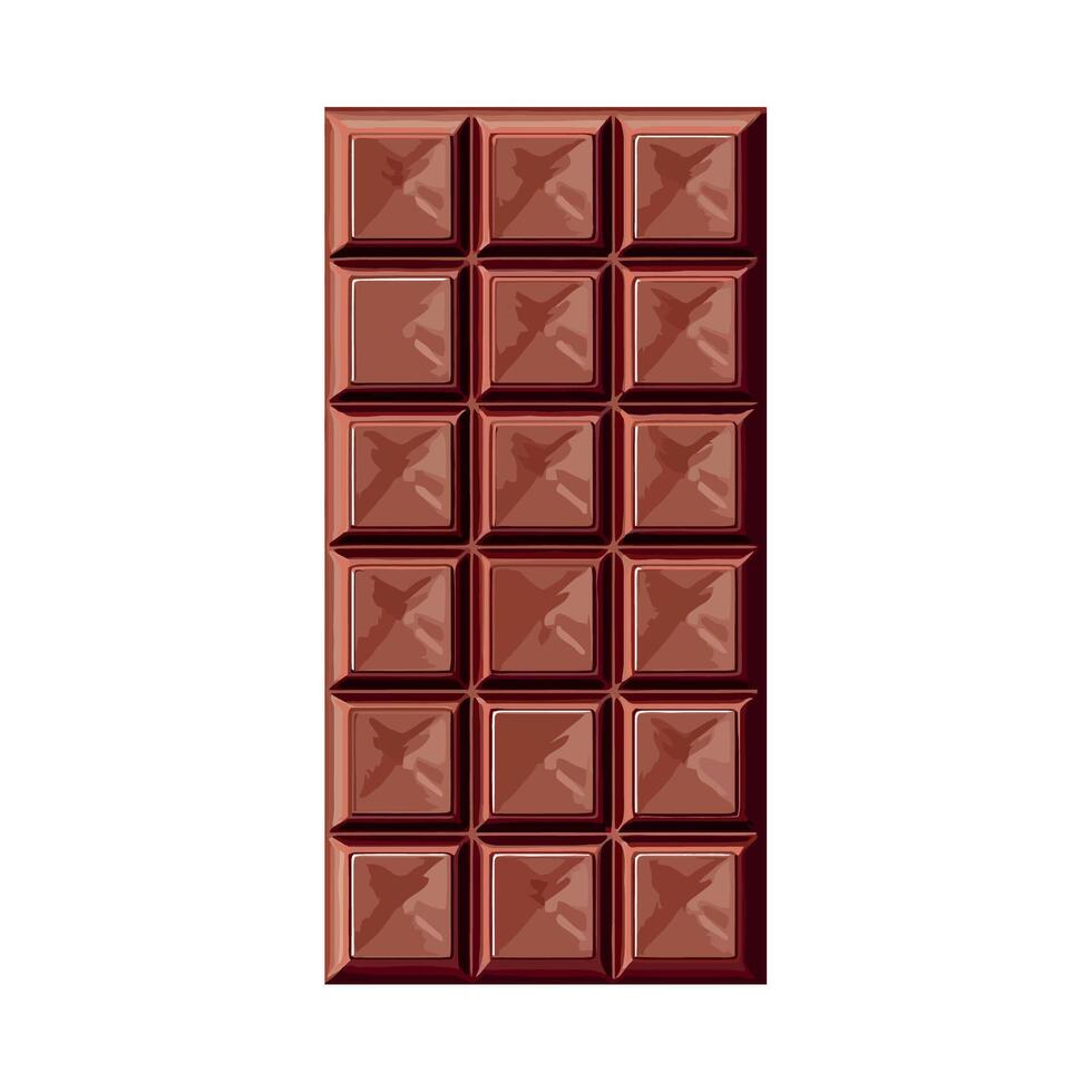 A chocolate bar is shown on a white background vector